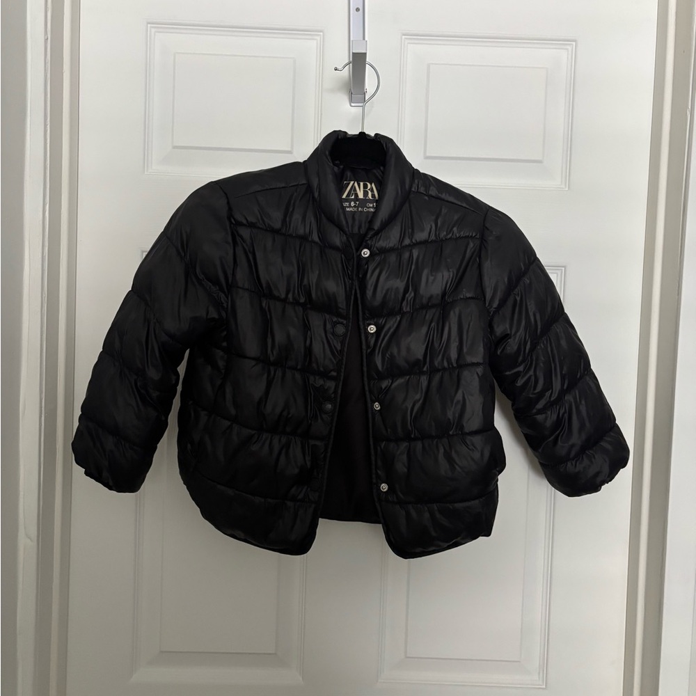 Zara Kids Classic Black Puffer Coat